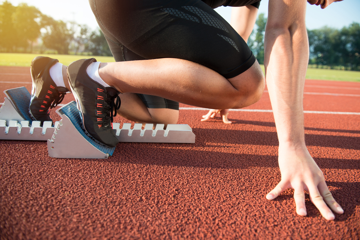 runner at the starting line